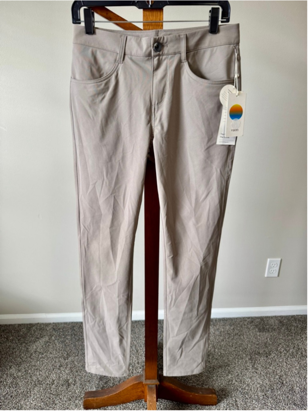 Men's Vuori Meta™ Pant Athletic Slim Fit 28x30" in Mocha NWT - Picture 6 of 16